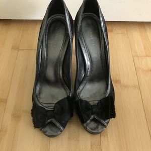 Y2K Coach peep toe pumps